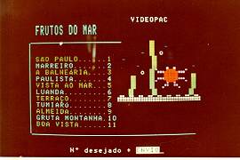 Restaurantes de Santos-SP, tela videotexto do Lab Telemático da UniSantos
